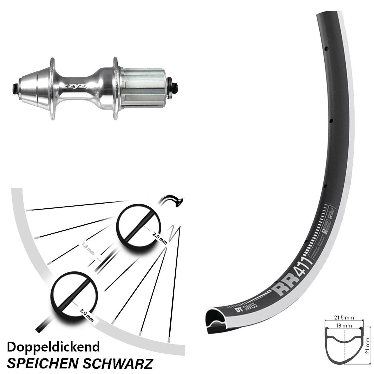 Dt-swiss DT Swiss RR 411 Hinterrad 28 Zoll Mit Formula RB-35 1 Dt-swiss DT Swiss RR 411 Hinterrad 28 Zoll Mit Formula RB-35