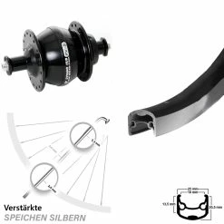 26 Zoll Fahrrad Nabendynamolaufrad Ryde Andra 30 Shutter Precision PV-8 Schwarz