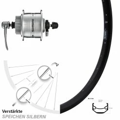 Nabendynamo Vorderrad Shimano DH-3D32-QR Ryde Andra 40 Disc 27,5 Zoll Für 6-Loch