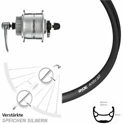 28-29 Zoll Dynamo Nabendynamolaufrad Ryde Andra 321 Shimano DH-3D32-QR Für 6-Loch