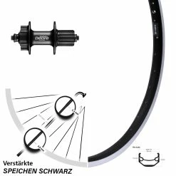 26 Zoll Shimano Deore Hinterrad Ryde Andra 40 6-Loch Mit Bremsflanke