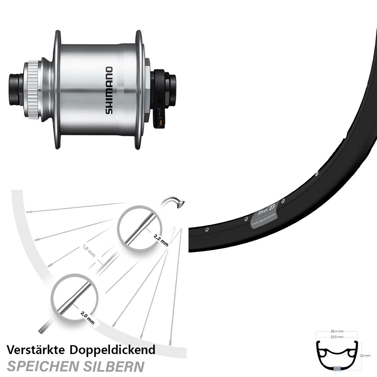 Shimano DH-UR705 Ryde Rival 23 Vorderrad 27,5 Zoll 12x100 Mm 1 Shimano DH-UR705 Ryde Rival 23 Vorderrad 27,5 Zoll 12x100 Mm