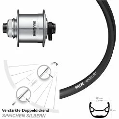 Nabendynamolaufrad Shimano DH-UR705-3D Ryde Andra 321 28 Zolll Centerlock Steckachse