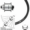 28 Zoll Vorderrad Ryde Andra 321 Disc Shimano DH-UR705-3D Silbern Dynamo