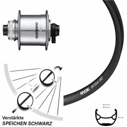 28 Zoll Vorderrad Ryde Andra 321 Disc Shimano DH-UR705-3D Silbern Dynamo