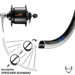Shimano DH-C3000-3N Exal XP 19 Fahrrad-Laufrad 28 Zoll Schwarz