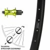 27,5 Zoll Hinterrad XLC Evo Grün Eloxiert 12/142 Mm Ryde Rival 30 Disc 6-Loch