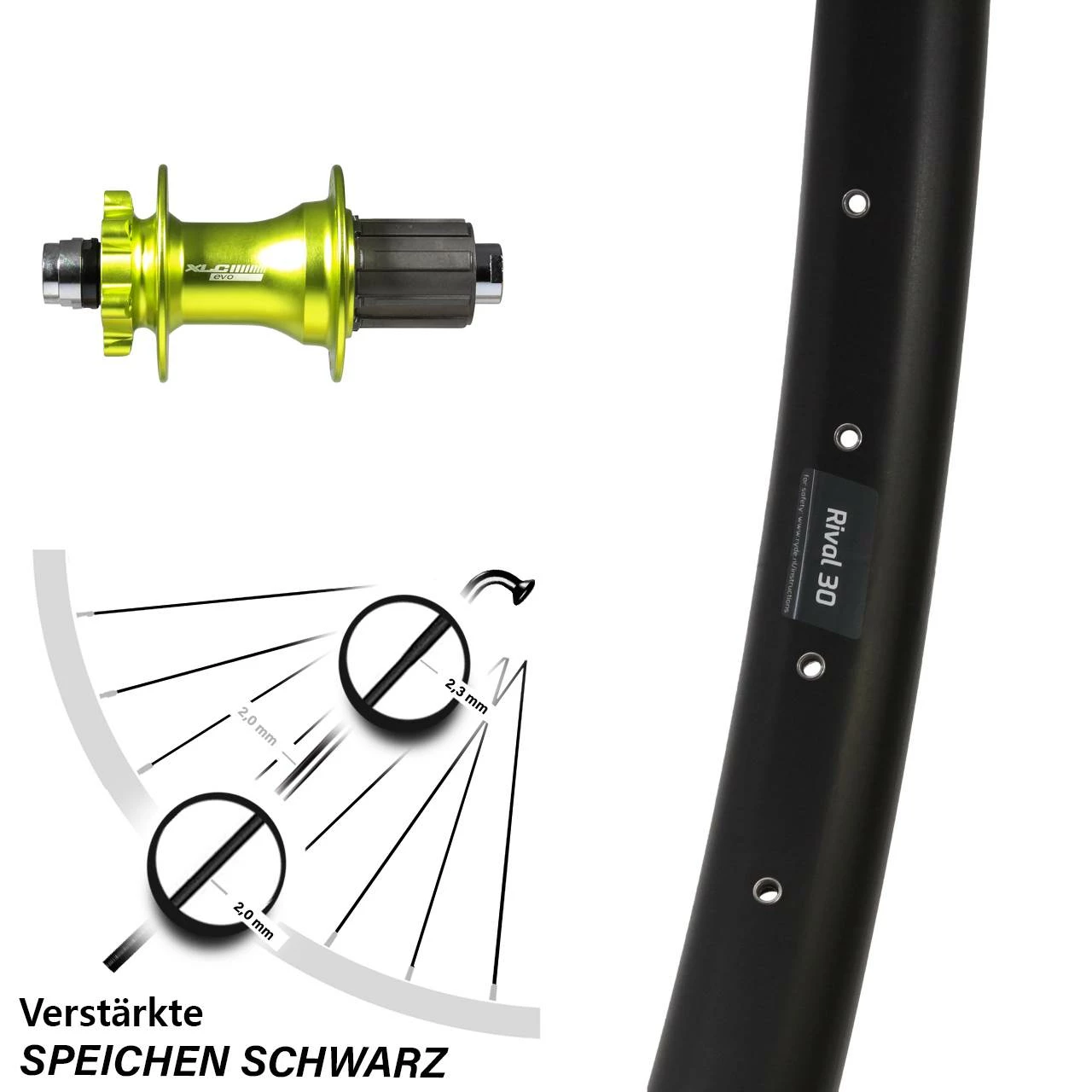 27,5 Zoll Hinterrad XLC Evo Grün Eloxiert 12/142 Mm Ryde Rival 30 Disc 6-Loch 1 27,5 Zoll Hinterrad XLC Evo Grün Eloxiert 12/142 Mm Ryde Rival 30 Disc 6-Loch