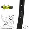 Ryde Rival 35 Hinterrad 27,5+ Zoll Für 6-Loch XLC Evo Grün Eloxiert Steckachse 12x142 Mm