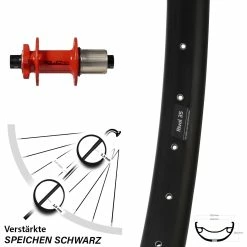 Ryde Rival 35 Hinterrad 27,5+ Zoll Für 6-Loch XLC Evo Rot Steckachse 12x142 Mm