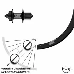Hinterrad Mit Shimano Deore 28/29 Zoll Ryde Rival 23