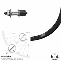 Shimano Alivio FH-M4050 Ryde Rival 23 Hinteres Rad 29 Zoll Für Schnellspanner 135 Mm