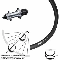 28-29 Zoll Hinteres Rad Ryde Andra 321 Mit KX-GS Silbern Eloxiert Centerlock Nabe