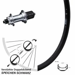 Schwarzes 28-29 Zoll Hinterrad Ryde Andra 40 Disc Mit KX-GS Silbern Eloxiert