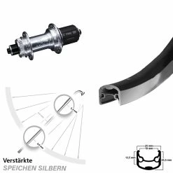 KX-GS Silbern Eloxiert 5x135 Centerlock Ryde Andra 30 Hinterrad 26 Zoll