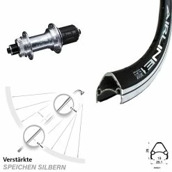 KX-GS Silbern Eloxiert Centerlock Rodi Airline 1 Hinterrad 28 Zoll Für Scheibenbremse