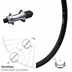 Ryde Andra 40 Disc Hinterrad 20 Zoll Mit KX-GS Silbern Eloxiert Steckachse Centerlock Nabe