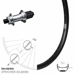 Hinterrad 26 Zoll Ryde Andra 29 Disc KX-G/S Nabe Silbern Steckachse Centerlock