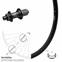 Hinterrad 26 Zoll Ryde Andra 40 Disc Centerlock KX-G/S Schwarz Steckachse