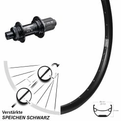 26 Zoll Hinterrad KX-GS Schwarz 12x142 Mm Centerlock Ryde Andra