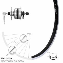 Nabendynamo Vorderrad Shimano DH-3N80 Ryde Andra 40 26 Zoll