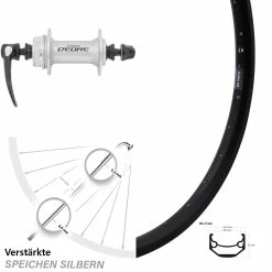 Ryde Andra 40 Disc Vorderrad 24 Zoll Mit Shimano Deore HB-M595 Nabe Silbern