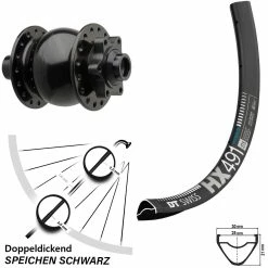 Dt-swiss DT Swiss HX 491 29 Zoll Boost Vorderrad Son 28-15 Nabendynamo