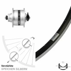 Nabendynamo Vorderrad Shimano DH-3D35 Ryde Andra 35 28 Zoll