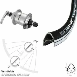 Vorderrad Mit Nabendynamo Shimano Alfine DH-S701 Rodi Airline 28 Zoll