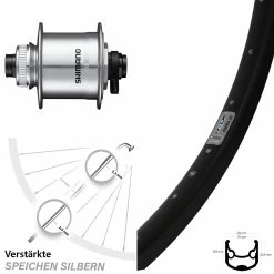Nabendynamolaufrad Shimano DH-UR708-3D Steckachse Ryde Andra 30 Disc 26 Zoll Centerlock