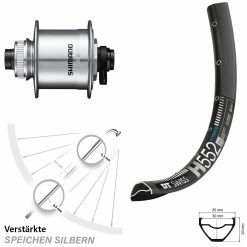 Dt-swiss Dynamo Vorderrad 15x100 Mm Shimano DH-UR708-3D DT Swiss H 552 27,5 Zoll Steckachse