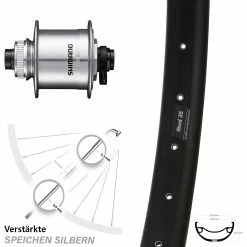 Ryde Rival 35 Disc 27,5+ Zoll Vorderrad 15x100 Mm Dynamo Shimano DH-UR708-3D Centerlock