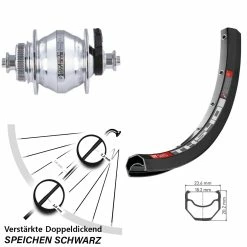 Dt-swiss 28-29 Zoll Nabendynamo Vorderrad DT Swiss TK 540 Shutter Precision PL-8 Silbern