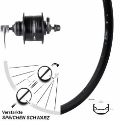 26 Zoll Fahrrad Nabendynamolaufrad Ryde Andra 40 Disc Shimano DH-3D37-QR Centerlock