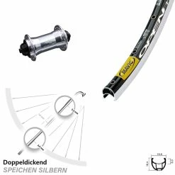 KX-T Nabe Silbern Mavic Open Pro SUP Vorderrad 28 Zoll