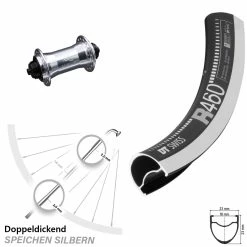 Dt-swiss 28 Zoll Vorderrad DT Swiss R 460 Mit KX-T Nabe Silbern Rennrad