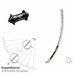 28 Zoll Vorderrad KX-T Nabe Schwarz Mavic Open Elite
