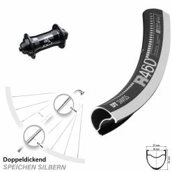 Dt-swiss 28 Zoll Vorderrad DT Swiss R 460 Mit KX-T Nabe Schwarz Rennrad