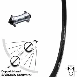 Ryde Edge R33 Vorderrad 28 Zoll Rennard Felgenbremse Nabe KX-T Silbern 5x100 Mm