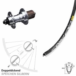 28 Zoll Hinterrad KX-T 130 Mm Silbern Eloxiert Mavic CXP Pro Rennrad Felgenbremse