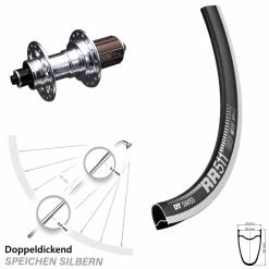 Dt-swiss KX-T 130 Mm Silbern Eloxiert DT Swiss RR 511 Hinterrad 28 Zoll Rennrad Hohe Felge