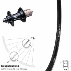 28 Zoll Hinterrad KX-T 130 Mm Schwarz Ryde Edge R33 Felgenbremse