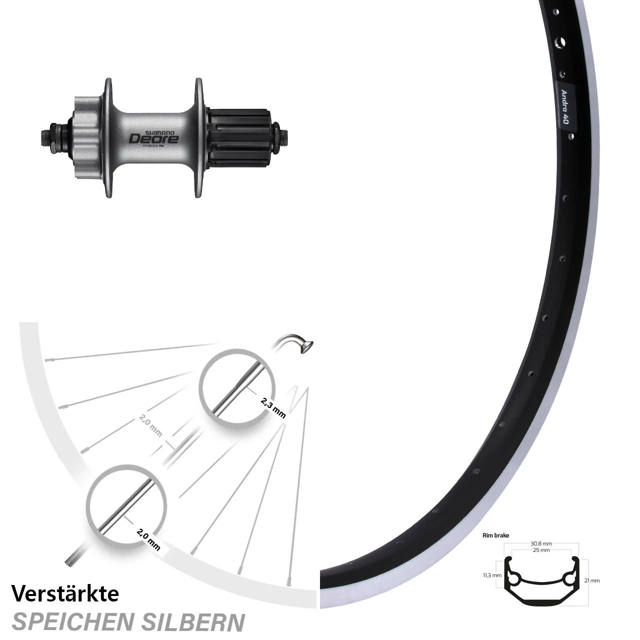 Ryde Andra 40 Scheibenbrems-Hinterrad 26 Zoll Mit Shimano Deore Bremsflanke 1 Ryde Andra 40 Scheibenbrems-Hinterrad 26 Zoll Mit Shimano Deore Bremsflanke