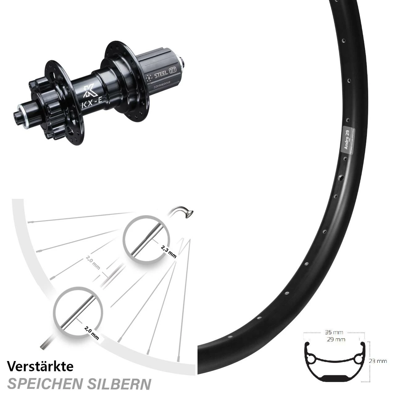KX-E Nabe Ryde Andra 29 Hinteres Rad 26 Zoll Für Schnellspanner Verstärkt 5x135 Mm 1 KX-E Nabe Ryde Andra 29 Hinteres Rad 26 Zoll Für Schnellspanner Verstärkt 5x135 Mm