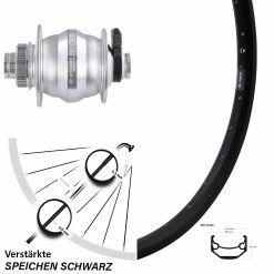 Nabendynamo Shutter Precision Silbern Centerlock Ryde Andra 40 Disc Vorderrad 24 Zoll