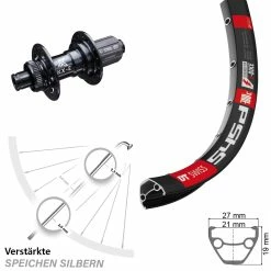 Dt-swiss Schwarzes 26 Zoll Laufrad DT Swiss 545 Mit KX-E Nabe Schwarz 12x142 Mm Centerlock E-Bike