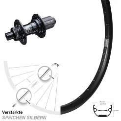 Ryde Andra 29 Hinterrad 26 Zoll Mit KX-E Nabe Schwarz 12x142 Mm Centerlock Verstärkt