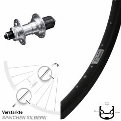 KX-E Nabe Silbern 5x135 Mm Centerlock 11-fach Ryde Andra 30 Disc Hinteres Rad 28-29 Zoll