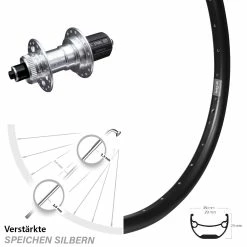 Ryde Andra 29 Zoll Hinterrad Verstärkt Mit KX-E Nabe Silbern 5x135 Mm Centerlock 11-fach