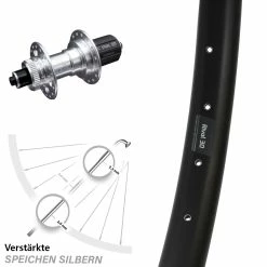 Hinteres Rad 29 Zoll Ryde Rival 30 Disc Mit KX-E Nabe Silbern 5x135 Mm Centerlock 11-fach